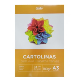 BLOCO CARTOLINAS A3 CORES VIVAS